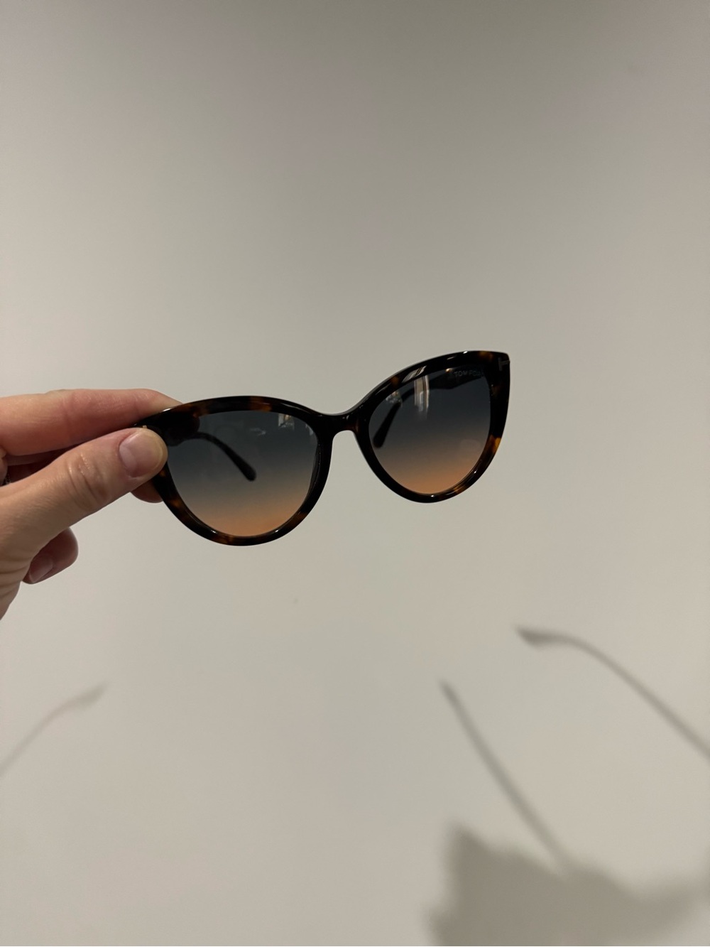 Tom Ford Oversized Cat Eye Tortoise Gradient Sunglasses Women Designer